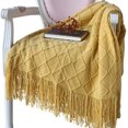 thumbnail image 1 of Manta de punto con borlas para cama, alfombra de moda nórdica sólida pulida a cuadros, colcha decorativa suave pulida para sofá, 1 of 7