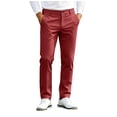 thumbnail image 3 of COMVALUE Stretch Mens Dress Pants Slim Fit Golf Pants Hidden Elastic Waist Business Casual Pants Lightweight Formal Pants (Wine, S), 3 of 7