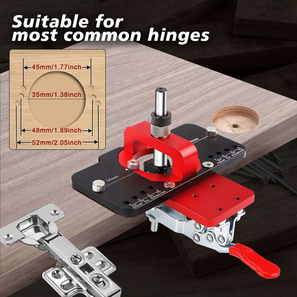 Hinge Jig with Quick Clamp Concealed Door Hinge Jig 35mm Cabinet Hinge Jig Hinge Hole Drilling Jig Woodworking Tool