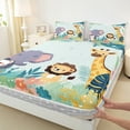 thumbnail image 3 of Manfei Elephant Lion Giraffe 3pcs Twin Sheet Sets for Kids Girls Boys,Kawaii Jungle Wildlife Twin Fitted Sheet,Cute Animal Breathable Flat Sheet,Ultra Soft Home Decor, 3 of 7