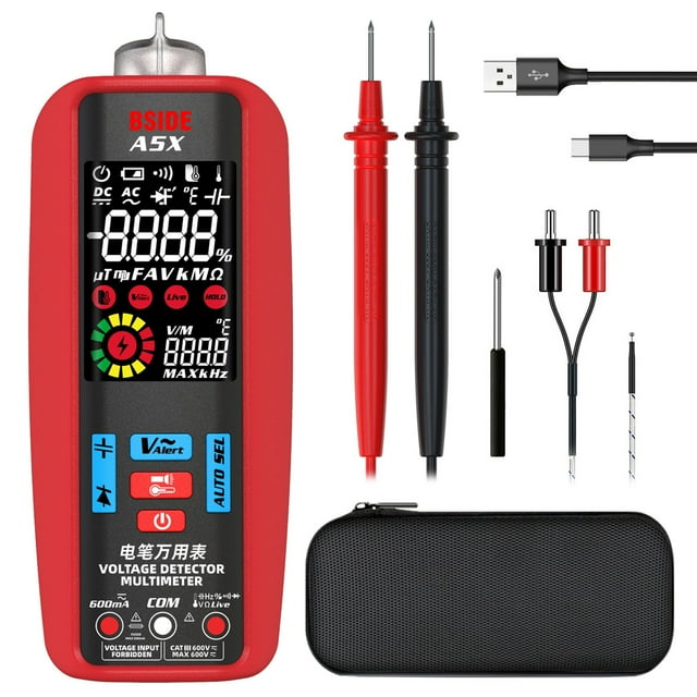 BSIDE Digital Multimeter Professional Voltage Current Resistance Frequency Capacitance Diode Temperature Capacitance Measurement Test Meter Temp