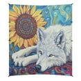 thumbnail image 5 of Wobogo White Wolf with Sunflower Beach Tent Camping Sun Shelter 110 x 125in UPF50+ Outdoor Shade for Trips Fishing Picnics, 5 of 7