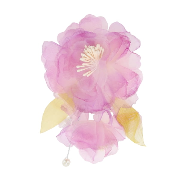 Clip para el cabello de 1 pieza con patrón de flores, horquilla decorativa 5.51"x3.94" color rosa púrpura