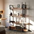thumbnail image 4 of CONSDAN Industrial Bookshelf, 4 Tier Free Standing Units 55" H, Real Poplar Rustic Bookcase, 4 of 6