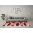 thumbnail image 3 of Ahgly Company Indoor Square Abstract Red Modern Area Rugs, 4' Square, 3 of 4