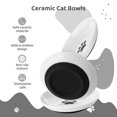 thumbnail image 4 of Cuencos de cerámica para gatos, 3 paquetes, sin fatiga de bigotes, platos anchos y poco profundos para gatos con fondo de silicona antideslizante, platos de agua para comida para gatos, cuencos, 5,9 p, 4 of 8