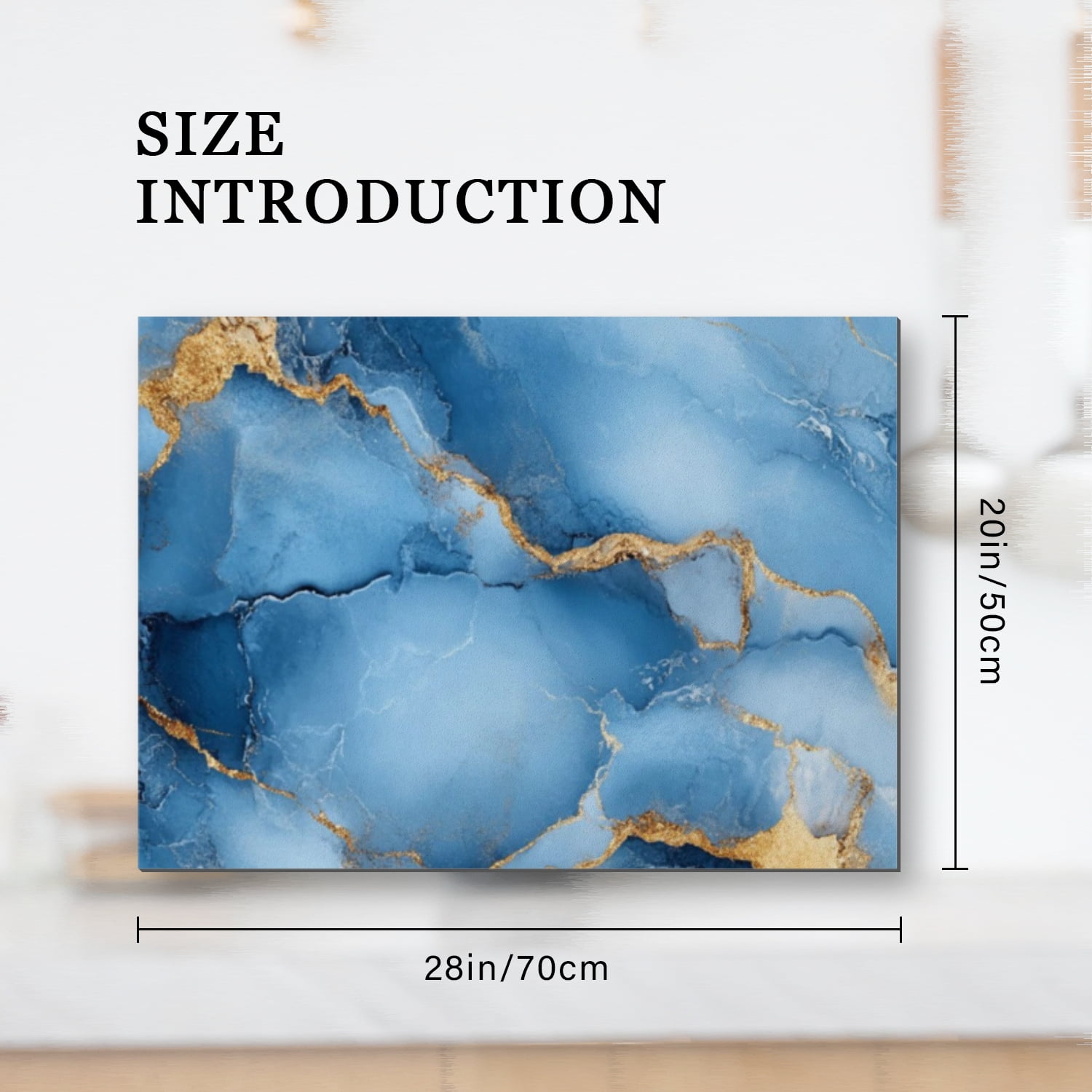 Stove Top Covers for Glasstop Stoves, Blue Marble Print Foldable Protector Mat, Abstract Gold Multi-functional Waterproof and Dustproof Pad for Kitchen RV (28×20 Inch)
