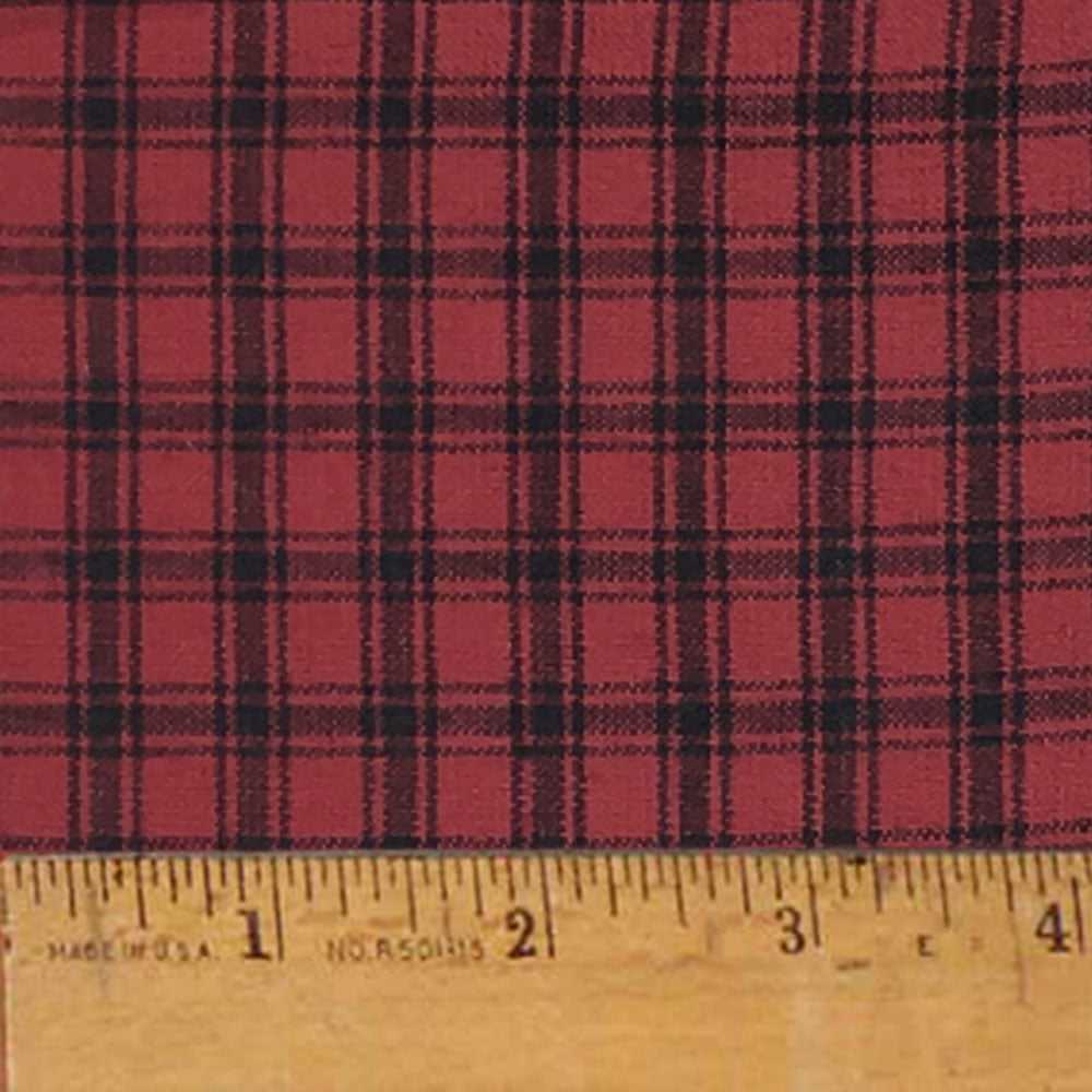 Mountain Lodge 1 Red Black Plaid Homespun Cotton Fabric Sold by the Yard - JCS Fabric
