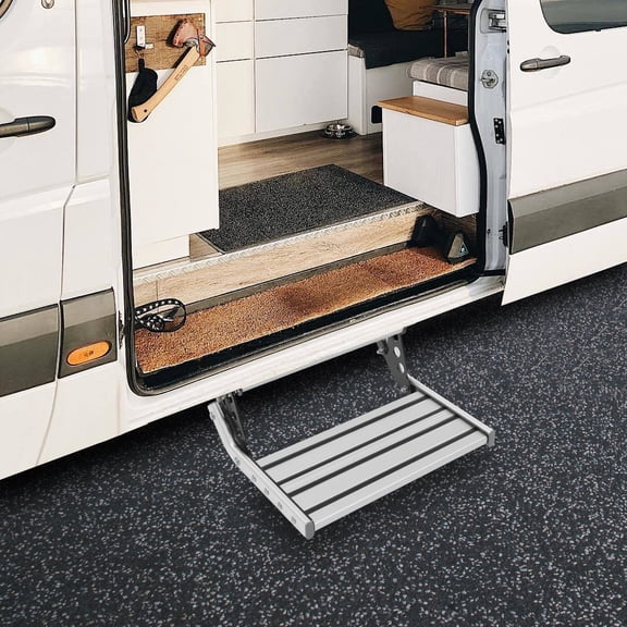 RV Camper Step, Folding RV Step, Manual RV Step with LED Light