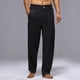 thumbnail image 4 of Pantalones casuales holgados de pierna recta para hombre, de longitud completa, con bolsillo frontal plisado doble., 4 of 7