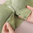 thumbnail image 4 of Wdfiry Women's Gathering Push Up Underwear Bras Sexy Solid Embroidery Wire-Free Front Button Closure Everyday Bralettes Plus Size Comfy Breathable Full Coverage Bras, 4 of 8