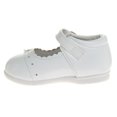 thumbnail image 3 of Josmo Toddler Girls Buckle Faux Leather Flat Heel Dress Shoes with Flower Detail - White Patent, 7, 3 of 8