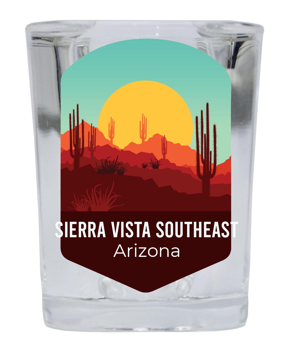 Sierra Vista Southeast Arizona Souvenir 2 Ounce Square Shot Glass