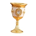 thumbnail image 2 of lingqin Medieval Goblet Compact Engraved Anniversary Handcraft Multipurpose Wine Cup Gold White, 2 of 9