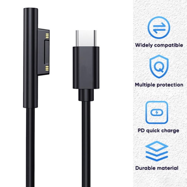 Cable de cargador rápido PD de fuente de alimentación USB C para Microsoft Surface Pro 7 6 5 4 Kuymtek Para estrenar