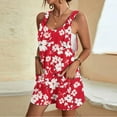 thumbnail image 2 of Kmdttou 2025 New Fashion Women's Summer Comfortable Casual Suspender Printing Shorts Pocket Jumpsuit Shorts with Pockets Clothes on Clearance!, 2 of 6