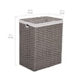 thumbnail image 4 of Seville Classics Handwoven Lidded Removable Washable Canvas Liner Portable Laundry Hamper Bin, Gray, 4 of 10