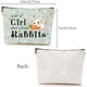 thumbnail image 2 of Bolsa de maquillaje con diseño de conejo, bolsa de lona para cosméticos, polialgodón, multiusos, con cremallera, neceser de viaje, monedero, 2 of 9