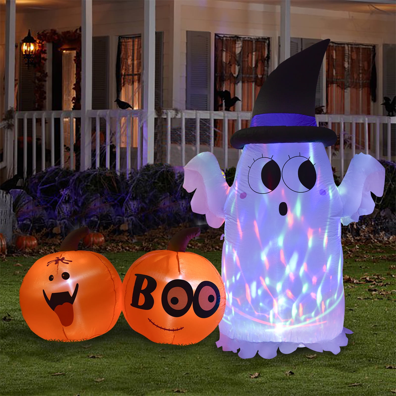 6ft Halloween Inflatables Ghost Pumpkins Clearance, Outdoor Inflatables