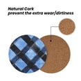 thumbnail image 4 of Multi-Shape Mdf Cork Coaster 4 Pieces Of Anti-Slip, Anti-Wear And Anti-Fouling 3.9in Easy To Clean And Stable Structure Argyle Plaid Doderblue_1 Round Shape, 4 of 7