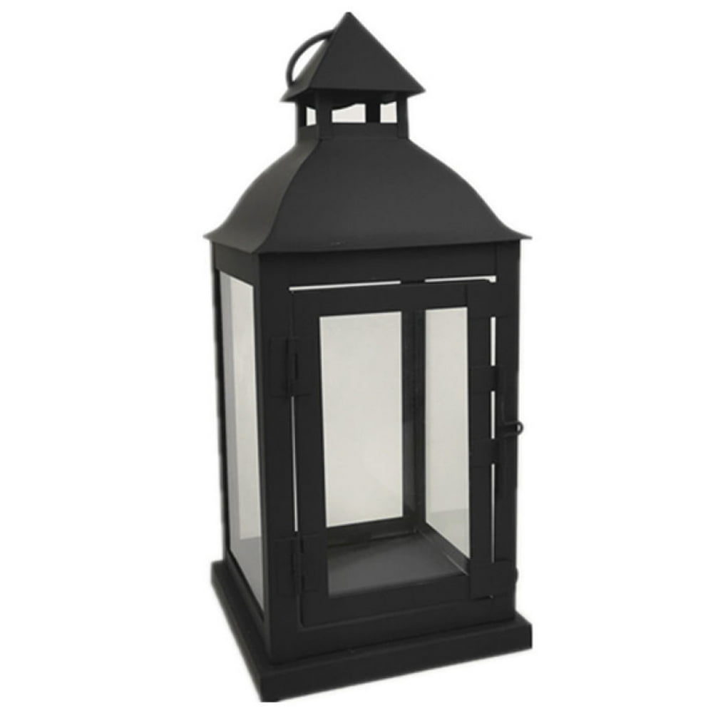 Elements 12inch Black Traditional Metal Lantern