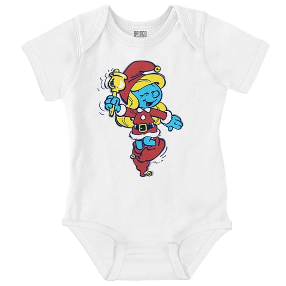 Smurfette Christmas Ms. Santa Claus Baby Bodysuit Jumper Girls Brisco Brands NB