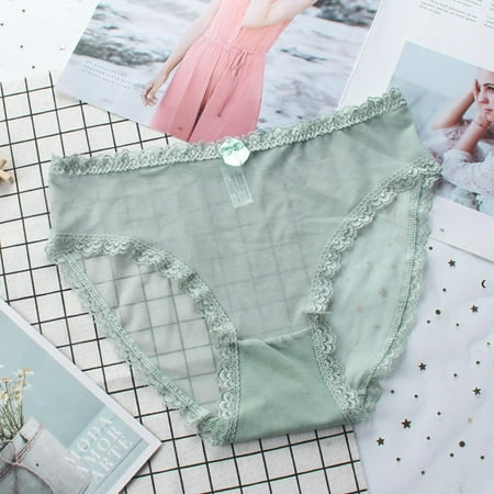 

DENGDENG Women s Sexy Lace Seamless Underwear Solid Stretch Hollow Out Brief