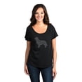 thumbnail image 2 of Thread Tank Golden Retriever Dog Silhouette Women's Relaxed Slouchy Dolman T-Shirt Tee Heather Black 3X-Large, 2 of 4