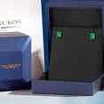 thumbnail image 5 of Gem Stone King 10K White Gold Green Nano Emerald Stud Earrings for Women Men (0.80 Cttw, Gemstone May Birthstone, Oval 6X4MM), 5 of 6