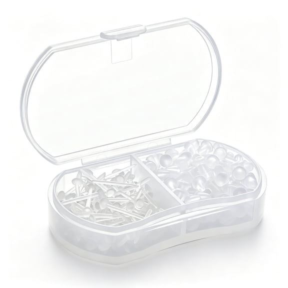 DESIGNICE Clear Earrings,3Mm Clear Earrings for Sports,100Pcs Plastic Earrings for Sensitive Ears