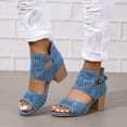 thumbnail image 7 of Wavsuf Sandals for Women Casual Summer Wide Hollow Out Blue Sandals Shoes Size 9, 7 of 7