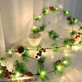 thumbnail image 4 of OEFNTAC Decorations Christmas Vines Light String Pinecone Bells Red Fruit Strip Rattan LED Plug-In Festive Home Decoration for Wall Staircase Mantel Ambience 9.84ft Outdoor Christmas Decorations, 4 of 6