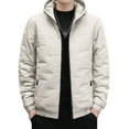 thumbnail image 3 of Gomelly Mens Jacket Long Sleeve Outwear Windproof Overcoats Men's Casual Sport Parka Jackets Solid Color Hooded Puffer Coat Khaki S, 3 of 6