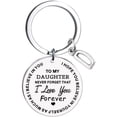 thumbnail image 1 of FcBaudy Keychains for Women,Wallet Keychain,Car Keychain,Cute Keychain To My Daughter Message Keychain Stainless Steel Initial Last Name 26 Letter Family Inspirational Keychain Gift letter keychain, 1 of 1