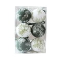 thumbnail image 6 of Christmas Ornaments 6 Pcs Toile Print Fabric Wrapped Christmas Balls, Vintage Chinoiserie Xmas Tree Decorations With Velvet Ribbon for Garland Wreath Mantel Holiday Decor 3 inch D, 6 of 7