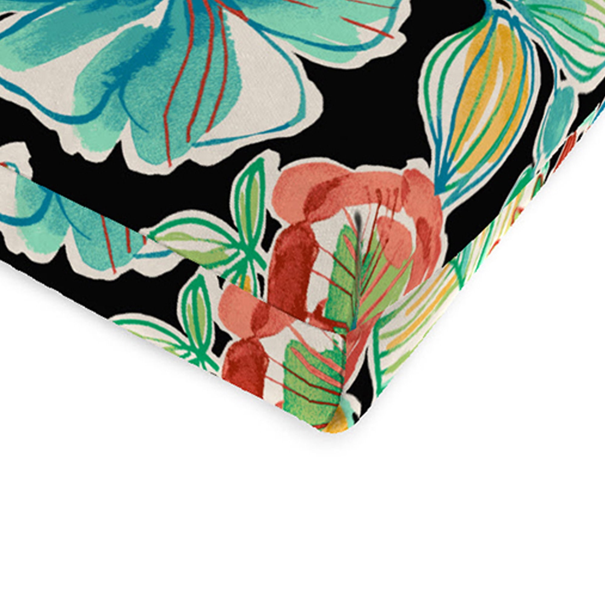 44" x 22" Rectangular Outdoor Chair Cushion with Ties and Hanger Loop (2 Pack)