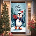 thumbnail image 4 of Colorful Illustration Penguin Christmas Banner Decorative Print Holiday Winter Scene for Party Celebration Indoor Decoration, 4 of 9