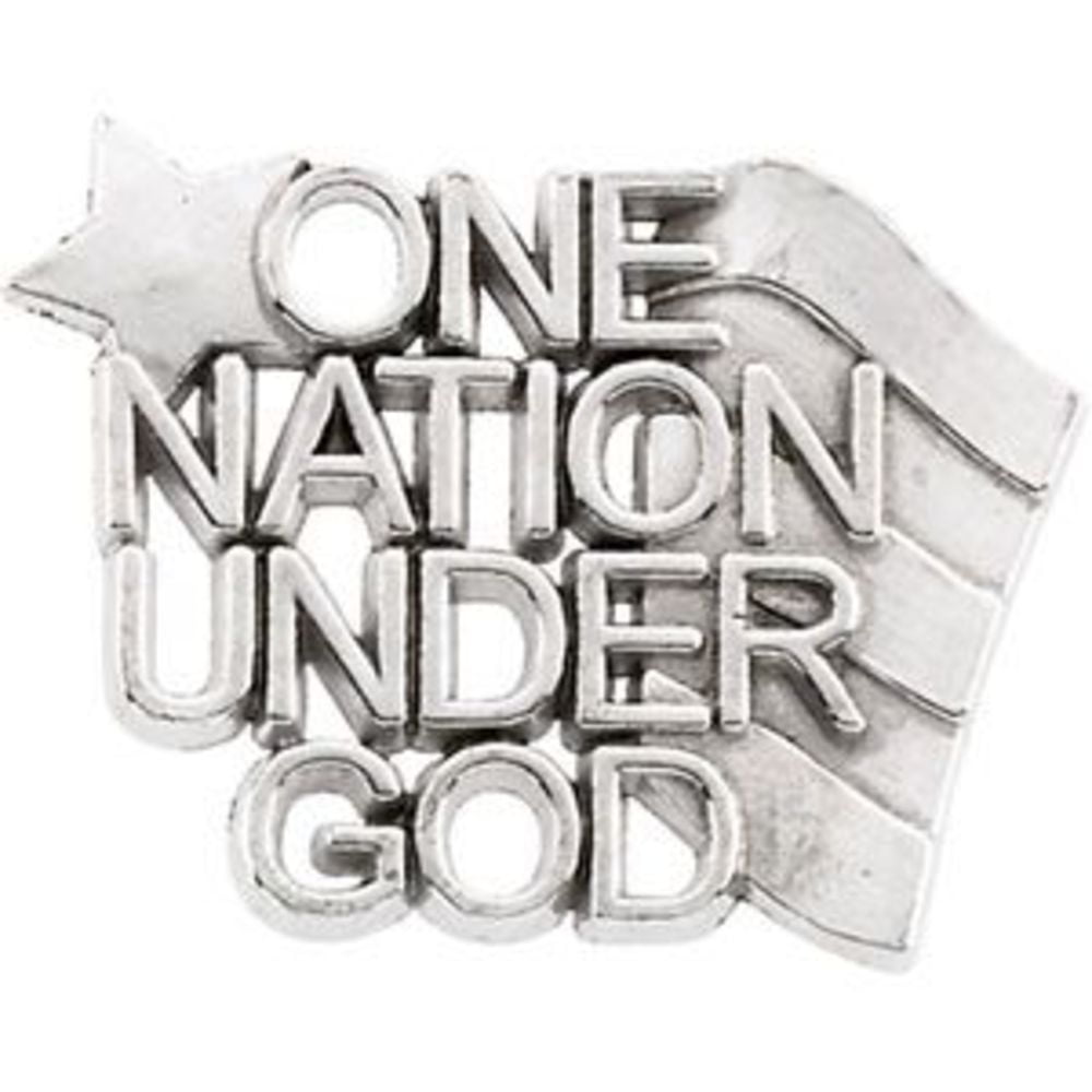 Beautiful White gold 14K One Nation Under God Lapel Pin