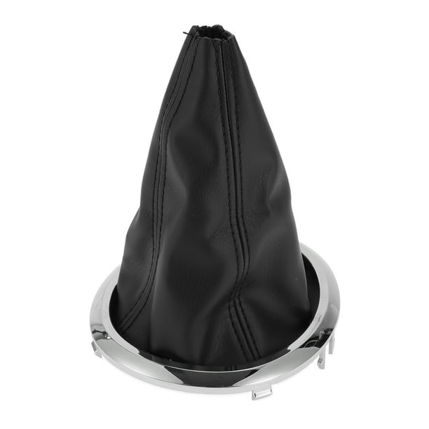 Funda de palanca de cambios Unique Bargains para Suzuki Swift 2005-2010, color plateado cromo negro, cubierta de pomo de palanca, funda de cuero sintético 1 Pc
