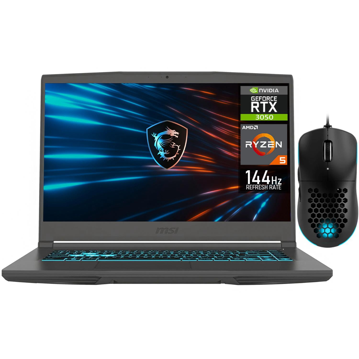 Laptop Gamer MSI Thin NVIDIA GeForce RTX 3050 AMD Ryzen 5 7535HS 24GB DDR5 SSD 512GB 15.6" Teclado Español Mouse DXT Gaming