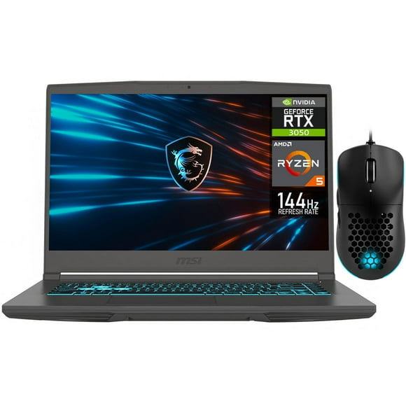 Laptop Gamer MSI Thin NVIDIA GeForce RTX 3050 AMD Ryzen 5 7535HS 24GB DDR5 SSD 512GB 15.6" Teclado Español Mouse DXT Gaming