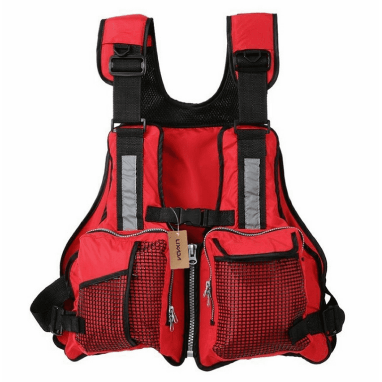 TSEXIEFOOFU Adult Adjustable Life Jacket Vest Marine Reflective Sailing  Kayak Fly Fishing