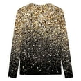 thumbnail image 5 of BLVB 3/4 Sleeve Tops for Women Dressy Casual Crewneck Shirts Glitter Tunic Tops Basic Trendy Ladies Blouses Plus Size, 5 of 5
