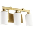 thumbnail image 1 of Quorum 5207-3-80 Transitional Three Light Vanity from Lancaster Collection in Brass - Antique Finish,, 1 of 4