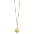 thumbnail image 2 of 14K Two-Tone Gold Cable Necklace with Pendants Chain Two Tone Polished & D/C Puffed Heart 18 inch, 2 of 3