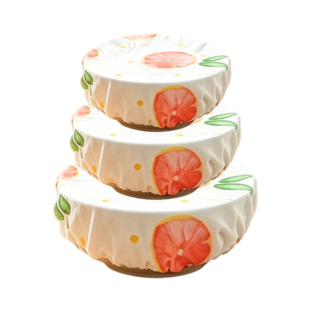 BINGLI Reusable Beeswax Bowl Covers - Food Cover Stretch Edging, Stretchable Beewax Wrap, Elastic Storage Wraps for Storage Containers,set of 3