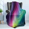 thumbnail image 4 of Aurora Borealis Soft Flannel Fleece Blanket, Colorful Weather Pattern with Rainbow Tones Starry Night Sky Illustration, Cozy Plush for Indoor and Outdoor Use, 70" x 90", Multicolor, by Ambesonne, 4 of 5