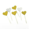 20pcs Gold Glitter Heart Cupcake Cake Toppers Pick Wedding Bridal Party
