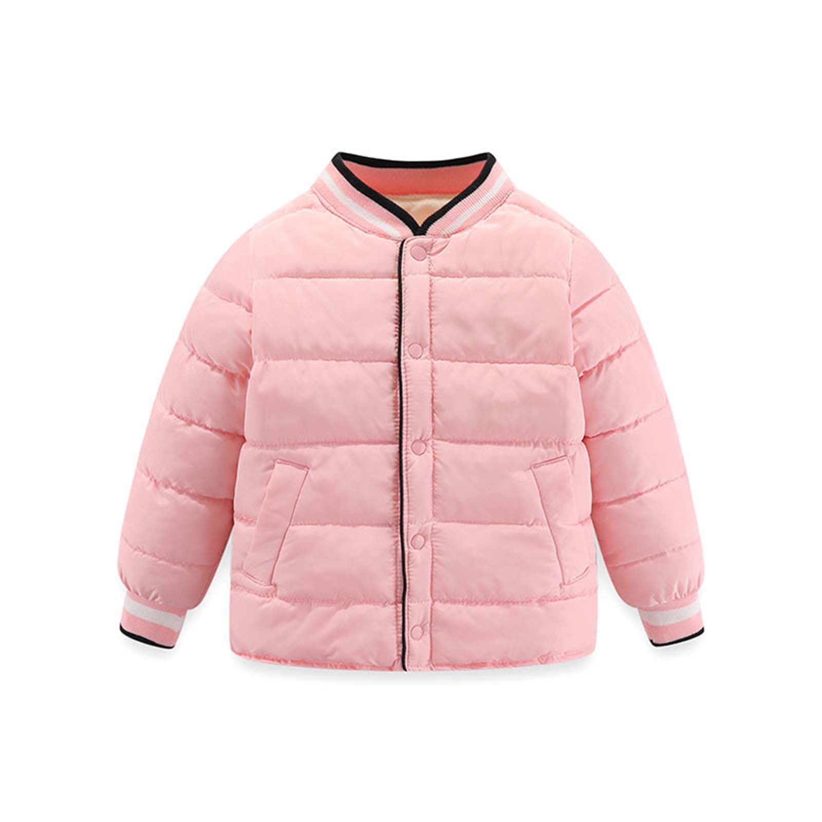 NAISIBABY Boys Girls Puffer Jackets, Button Solid Color Winter
