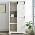 thumbnail image 4 of Meuble de Rangement Haut Porte Coulissante Moderne en Blanc Brossé, 4 of 9